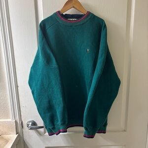 Ivnhoe Teal Crewneck with Pink & Navy Trim